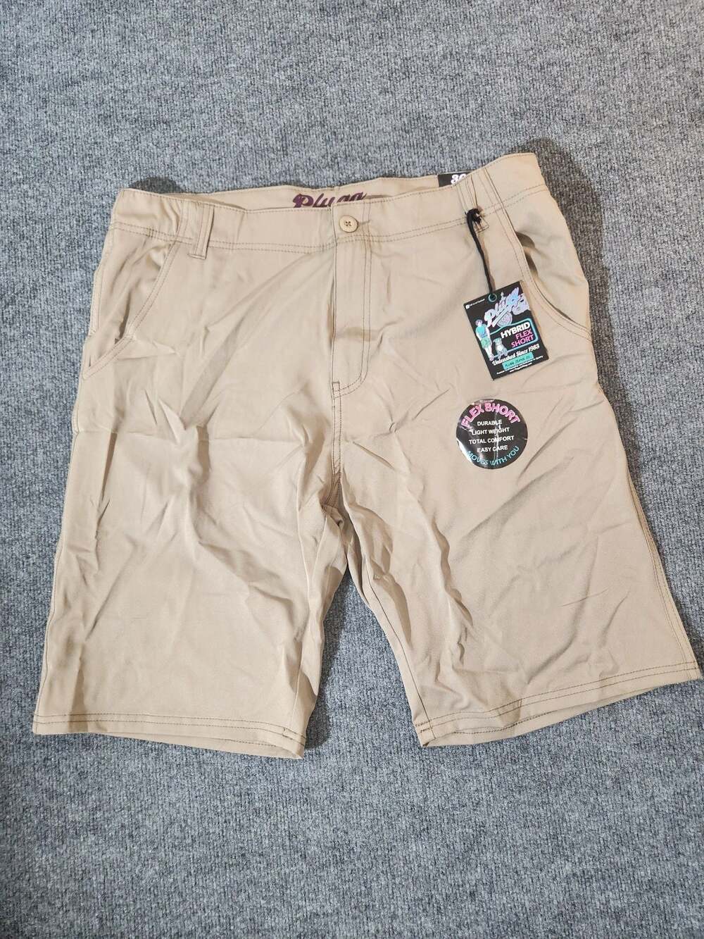Plugg Men's Hybrid Flex Short Khaki Size 36